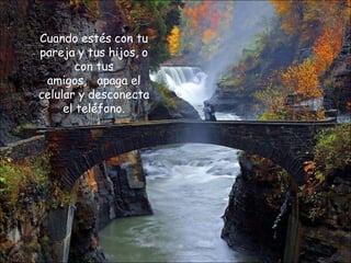 Cuando estés con tu
pareja y tus hijos, o
        con tus
 amigos, apaga el
celular y desconecta
     el teléfono.
 