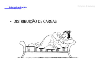 Principais aplicações

• DISTRIBUIÇÃO DE CARGAS

Elementos de Máquinas

 