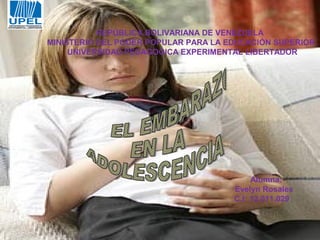 REPÚBLICA BOLIVARIANA DE VENEZUELA
MINISTERIO DEL PODER POPULAR PARA LA EDUCACIÓN SUPERIOR
UNIVERSIDAD PEDAGOGICA EXPERIMENTAL LIBERTADOR
Alumna:
Evelyn Rosales
C.I: 12.011.029
 
