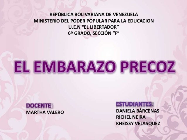 El Embarazo Precoz