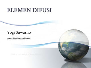 ELEMEN DIFUSI


Yogi Suwarno
www.difusiinovasi.co.cc
 