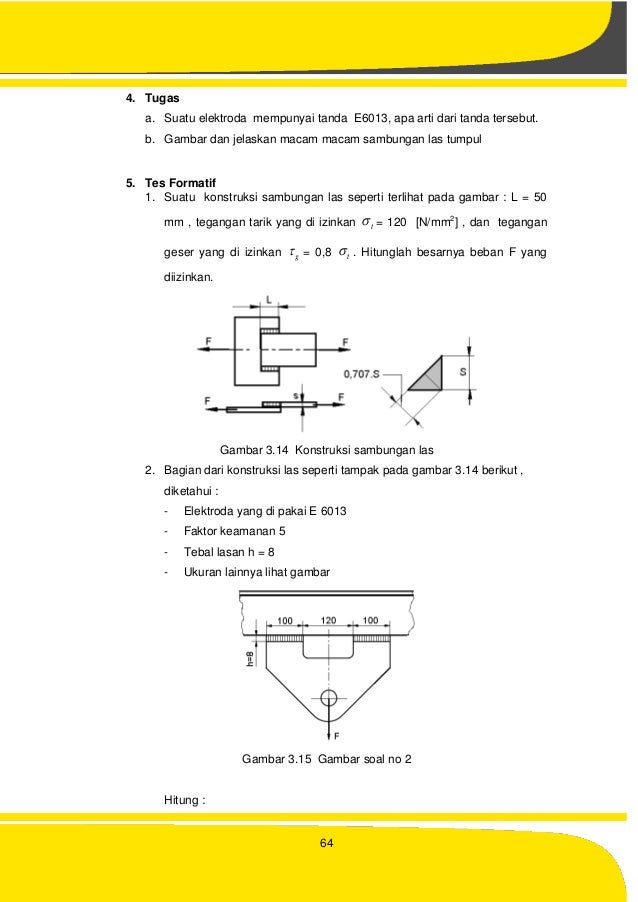 Contoh Soal Sambungan Las
