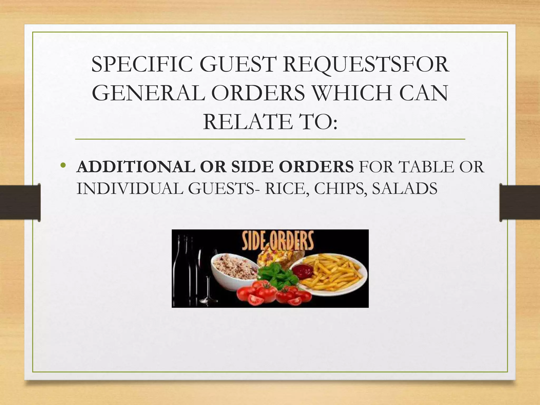 Lesson 1 Liaise between kitchen and service areas PPT