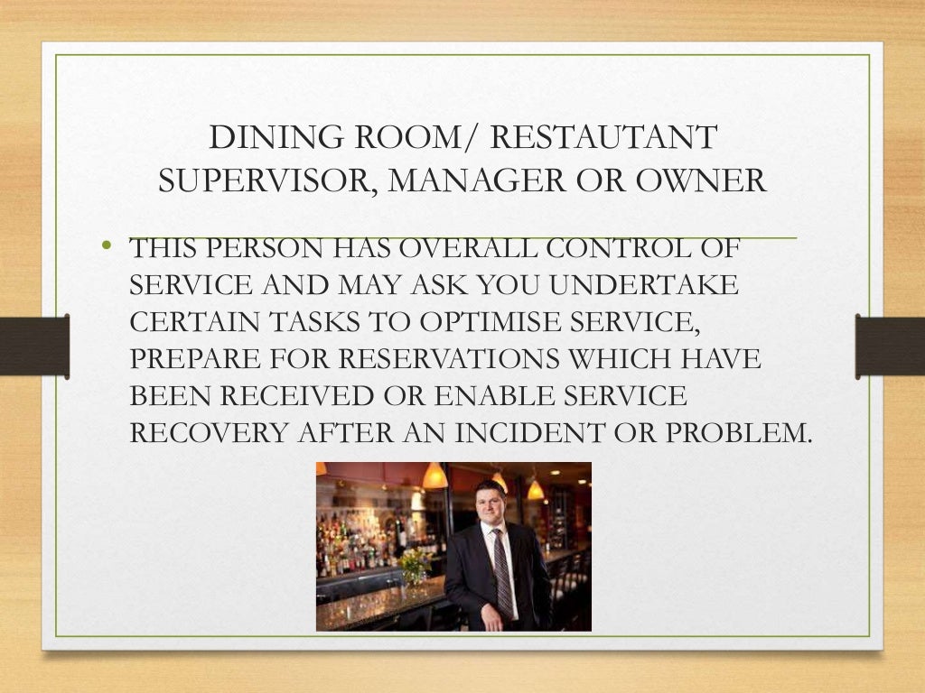 Lesson 1.1 Liaise with kitchen and service areas