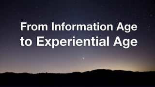 Pine II, B & H. Gilmore, James. (1998).Welcome to the Experience Economy. Harvard Business Review. 76. 97-105.
Moving from...