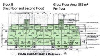 Gross Floor Area: 336 m²
Per floor
Block B
(First Floor and Second Floor)
 