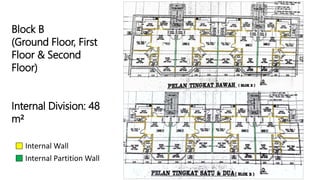 Block B
(Ground Floor, First
Floor & Second
Floor)
Internal Division: 48
m²
Internal Partition Wall
Internal Wall
 