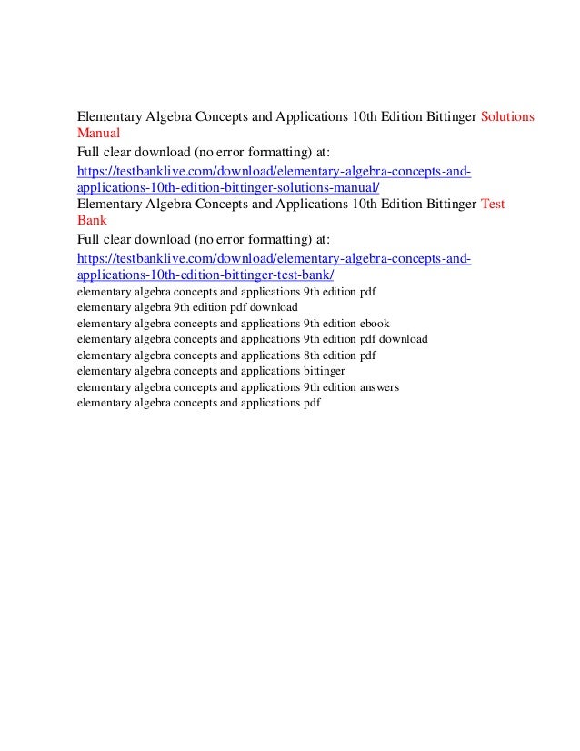 Intermediate Algebra - free PDF, DOC, EPUB, RTF elementary algebra bittinger 9th edition pdf free download