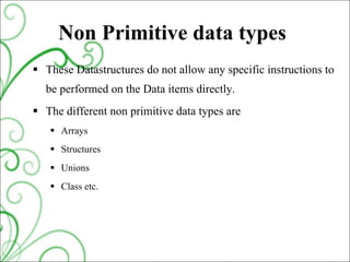 Elementary data organisation | PPT