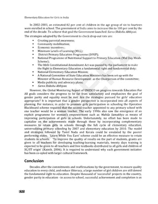 ELEMENTARY EDUCATION FOR GIRLS IN INDIA | PDF