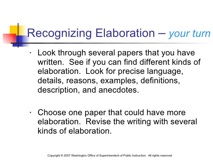 Elementary Elaboration V2sre