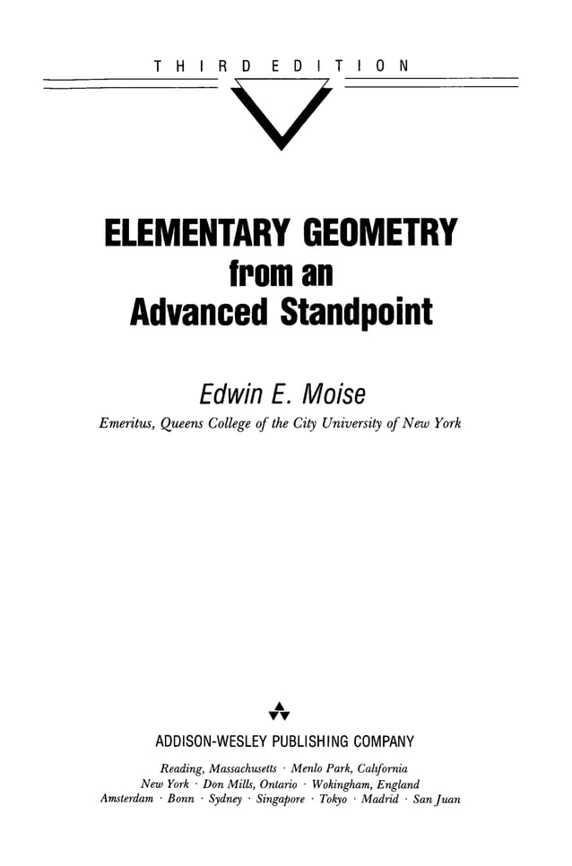 Elementary geometry from an advanced standpoint(Geometría Elemental