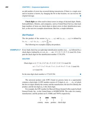 m, by Theorem 4.7, t1 ≡ t2 (mod d). Thus, the solutions x1 and x2 are
congruent if and only if t1 ≡ t2 (mod d); that is, if and only if t1 and t2 belong to the
 