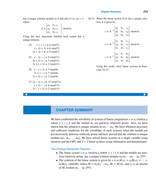 284 CHAPTER 5 Congruence Applications
To compute dy from d1600, we need to know the number of leap years  since
1600. By Example 2.5,
 =  