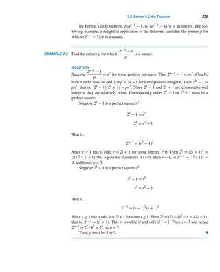 D/4
 − 3 (mod 7) (5.8)
Therefore,
dy ≡ d1600 +

one day for each
year since 1600

+

one extra day for each
leap year since 1600

(mod 7)
≡ d1600 + (y − 1600) +  (mod 7)
Substituting for y and ,
dy ≡ d1600 + (100C + D − 1600) + 3C +  