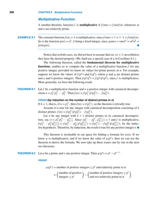 D/4
 (mod 7) (5.11)
This formula enables us to determine the day of the week of any given day in
the Gregorian calendar, as the next example demonstrates.
EXAMPLE 5.16 Determine the day of the week on which January 13, 2020, falls.
SOLUTION
Notice that January 2020 is the eleventh month of year 2019, so here y = 2019,
C = 20, D = 19, m = 11, and r = 13. Therefore, by formula (5.11),
 