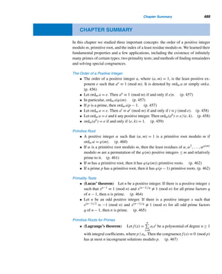 But, by Theorem 8.17,

d|(n/d)
μ(d) equals 1 if n/d = 1; that is, if n = d, and 0
otherwise. Thus

d|n
μ(d)F(n/d) = f(d
) · 1, where d
= n
= f(n)
In other words, f(n) =

d|n
μ(d)F(n/d). 
 