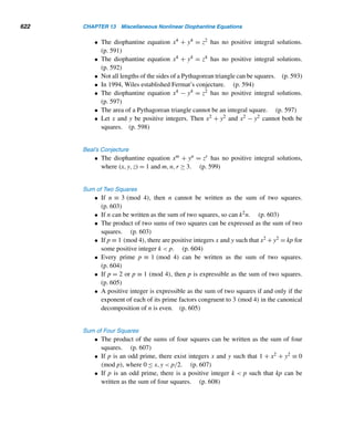 11.4 The Jacobi Symbol 529
First, suppose that x2 ≡ a (modm) is solvable, where m is composite and pi is a
prime factor of m. Then x2 ≡ a (modpi) is solvable, so (a/pi) = 1. Therefore,
(a/m) =
k

i=1
(a/pi)ei =
k

i=1
1ei = 1
Thus, if x2 ≡ a (modm) is solvable, then the Jacobi symbol (a/m) = 1.
On the other hand, assume that (a/m) = 1. Unfortunately, this does not imply
that the congruence x2 ≡ a (modm) is solvable. For example, notice that (2/33) =
(2/3 · 11) = (2/3)(2/11) = (−1)(−1) = 1, but x2 ≡ 2 (mod33) has no solutions.
(Verify this. See Exercise 1.)
Interestingly enough, the Jacobi symbol and the Legendre symbol share several
analogous properties, as the following two theorems show.
THEOREM 11.11 Let m be an odd positive integer, and a and b be any integers with (a, m) = 1 =
(b, m). Then
(1) If a ≡ b (modm), then (a/m) = (b/m).
(2) (ab/m) = (a/m)(b/m)
(3) (a2/m) = 1
PROOF
Let m =
k

i=1
pei
i be the canonical decomposition of m.
(1) Since a ≡ b (modm), a ≡ b (modpi), so (a/pi) = (b/pi), by Theorem
11.4. Therefore,
(a/pi)ei = (b/pi)ei
Thus,
(a/m) =
k

i=1
(a/pi)ei =
k

i=1
(b/pi)ei = (b/m)
(2) By Theorem 11.4, (ab/pi) = (a/pi)(b/pi). Therefore,
(ab/pi)ei = (a/pi)ei (b/pi)ei
Thus,
(ab/m) =
k

i=1
(ab/pi)ei =
k

i=1
(a/pi)ei (b/pi)ei
=
k

i=1
(a/pi)ei
k

i=1
(b/pi)ei = (a/m)(b/m)
(3) Since (a2/m) = (a/m)2, by property (2), the desired result follows. 
 