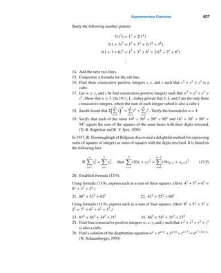534 CHAPTER 11 Quadratic Congruences
= −(43/3) = −(1/3)
= −1
Therefore, by equation (11.13), (221/399) = (−1)(−1) = 1. 
The generalized law of quadratic reciprocity is extremely useful for evaluating
the Legendre symbol (a/p), where a is an odd composite number and p an odd prime
with p  a, as the following example illustrates.
EXAMPLE 11.26 Using the generalized law of quadratic reciprocity, evaluate (391/439).
SOLUTION
By the generalized law of quadratic reciprocity,
(391/439) = (−1)
391−1
2 · 439−1
2 (439/391) = −(439/391)
= −(48/391) = −(16/391)(3/391)
= −(3/391) = −(−1)
3−1
2 · 391−1
2 (391/3)
= (391/3) = (1/3)
= 1 
The following example, a continuation of Example 11.16, is a fine application
of the generalized law of quadratic reciprocity.
EXAMPLE 11.27 Let p be a prime of the form 4n ± 1. Prove that every positive factor d of n is a
quadratic residue of p.
PROOF
Let p = 4n + r, where r = ±1. Let d = 2st, where s ≥ 0 and t is odd.
If s ≥ 1, then p ≡ r (mod8), so (2/p) = 1, by Theorem 11.6. Thus, for s ≥ 0,
(d/p) = (2st/p) = (2/p)s(t/p) = (t/p). So (d/p) = 1 if t = 1. If t = 1, then, by the
generalized law of quadratic reciprocity,
(t/p) = (−1)
t−1
2 · p−1
2 (p/t)
If r = 1, then (p − 1)/2 is even and (p/t) = (1/t) = 1, so (t/p) = 1. If r = −1, then
(p − 1)/2 is odd, so (t/p) = (−1)(t−1)/2(−1/t) = (−1/t)2 = 1. Thus, in both cases,
(d/p) = (t/p) = 1, so d is a quadratic residue of p. 
 