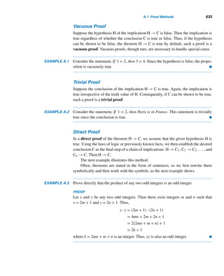 540 CHAPTER 11 Quadratic Congruences
Conversely, assume that a ≡ 1 (mod4). Then x2 ≡ 1 (mod4) is solvable since
it has (exactly) two incongruent solutions, namely, 1 and 3.
• Suppose x2 ≡ a (mod2n) is solvable. Then, x2 ≡ 1 (mod8), so a ≡ 1 (mod8).
Conversely, suppose a ≡ 1 (mod8). We will then prove by induction that
x2 ≡ a (mod2n) is solvable for every n ≥ 3. First, notice that x2 ≡ 1 (mod8)
is solvable with exactly four incongruent solutions, namely, 1, 3, 5, and 7.
Now assume that x2 ≡ a (mod2k) has a solution α for an arbitrary integer
k ≥ 3. Then α2 ≡ a (mod2k); that is, α2 = a + i2k for some integer i. We now
generate a solution of x2 ≡ a (mod2k+1) in the form α +j2k−1 (similar to that
in Theorem 11.14). Then:
(α + j2k−1
)2
= α2
+ αj2k
+ j2
22k−2
≡ α2
+ αj2k
(mod2k+1
), since k ≥ 3
≡ (a + i2k
) + αj2k
(mod2k+1
)
≡ a + (i + αj)2k
(mod2k+1
)
Now choose j such that i + αj ≡ 0 (mod2). Since α is odd, such a j ex-
ists by Corollary 4.7. Then (α + j2k−1)2 ≡ a (mod2k+1). Consequently,
x2 ≡ a (mod2k+1) is solvable with α+j2k−1 as a solution. Thus, by induction,
x2 ≡ a (mod2n) is solvable for every integer n ≥ 3. 
We can take another example: Since 37 ≡ 1 (mod8), it follows by the theorem
that x2 ≡ 37 (mod64) is not solvable; likewise, x2 ≡ 5 (mod8) is also not solvable.
Since every solution of x2 ≡ a (mod2k) yields a solution of x2 ≡ a (mod2k+1),
where k ≥ 3, and x2 ≡ a (mod8) has four solutions, it follows that x2 ≡ a (mod2n)
has at least four solutions, where n ≥ 3. In fact, if α is a solution, then it can be
shown that 2n − α and 2n−1 ± α are also solutions. (See Exercise 53.) It can also be
shown that it has no other incongruent solutions. Accordingly, we have the following
result.
COROLLARY 11.8 If a ≡ 1 (mod8) and n ≥ 3, then the congruence x2 ≡ a (mod2n) has exactly four
incongruent solutions. 
The following example illustrates the theorem.
EXAMPLE 11.32 Solve the congruence x2 ≡ 17 (mod32).
SOLUTION
Since 17 ≡ 1 (mod8), the congruence is solvable.
 