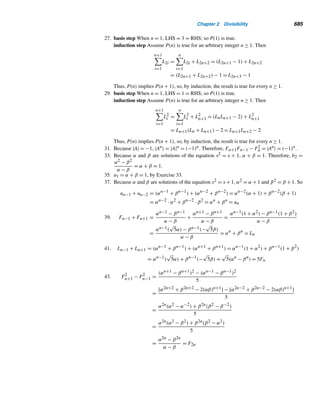 592 CHAPTER 13 Miscellaneous Nonlinear Diophantine Equations
Thus, d4(α4 + β4) = d4γ 2, that is, α4 + β4 = γ 2. In other words, α-β-γ is also a
solution, where (α,β) = 1. Thus, we can assume that (a,b) = 1. Since z is a positive
integer, we also assume that a-b-c is a solution such that the value of c is the least
among such solutions x-y-z of the given diophantine equation.
The equation a4 + b4 = c2 can be rewritten as (a2)2 + (b2)2 = c2, so a2-b2-c is
a Pythagorean triple. Since (a,b) = 1, it follows by Exercise 72 in Section 3.1 that
(a2,b2) = 1. Thus, a2-b2-c is in fact a primitive Pythagorean triple.
Therefore, by Theorem 13.1, there are positive integers m and n such that a2 =
2mn, b2 = m2 − n2, and c = m2 + n2, where (m,n) = 1, m ≡ n (mod 2), and m  n
and b is odd.
Because m ≡ n (mod 2), exactly one of them is even. To identify it, suppose n
is odd, so m is even. Then 1 ≡ b2 ≡ 0 − 1 ≡ 3 (mod 4), which is a contradiction.
Therefore, n is even (and hence m is odd).
Let n = 2q. Then a2 = 4mq, so (a/2)2 = mq. (Remember, a is even.) Since
(m,n) = 1, it follows that (m,q) = 1. Therefore, by Lemma 13.3, both m and q are
squares. Let m = t2 and q = u2.
Because n2 + b2 = m2, n-b-m is a Pythagorean triple. Furthermore, (n,b) = 1,
so n-b-m is a primitive Pythagorean triple. Therefore, since n is even, again by The-
orem 13.1, there are positive integers v and w such that n = 2vw, b = v2 − w2, and
m = v2 + w2, where v  w, (v,w) = 1, and v ≡ w (mod 2).
Then vw = n/2 = q = u2. Because (v,w) = 1, it follows, again by Lemma 13.3,
that v = r2 and w = s2 for some positive integers r and s.
Substituting for v, w, and m in the equation v2 + w2 = m, we get r4 + s4 = t2.
This shows that r-s-t is also a solution of the equation x4 + y4 = z2, where
0  t ≤ t2
= m ≤ m2
 m2
+ n2
= c
Thus, we have systematically constructed a solution r-s-t of the given equation,
where 0  t  c. This is a contradiction, since we assumed that the solution a-b-c
has the least value of z. Hence, our assumption that the equation x4 + y4 = z2 has
positive integral solutions is invalid. This concludes the proof. 
As a byproduct, this theorem establishes Fermat’s conjecture for n = 4, as the
following corollary shows.
COROLLARY 13.2 The diophantine equation x4 + y4 = z4 has no positive integral solutions.
PROOF
Let a-b-c be a solution of the equation. Then a4 + b4 = (c2)2, showing that a-b-c2
is a solution of the equation x4 + y4 = z2. Since this contradicts Theorem 13.2, the
result follows. 
 