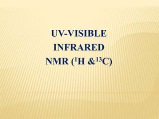 UV-VISIBLE
INFRARED
NMR (1H &13C)
 