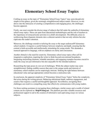 Elementary School Essay Topics.pdf
