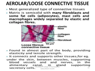 AEROLAR/LOOSE CONNECTIVE TISSUE
PES Modern College of Pharmacy, (for
ladies) Moshi-412105
23
 