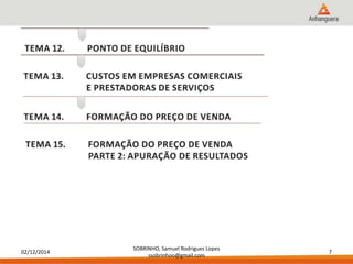 02/12/2014 
SOBRINHO, Samuel Rodrigues Lopes 
ssobrinhoo@gmail.com 
7 
 