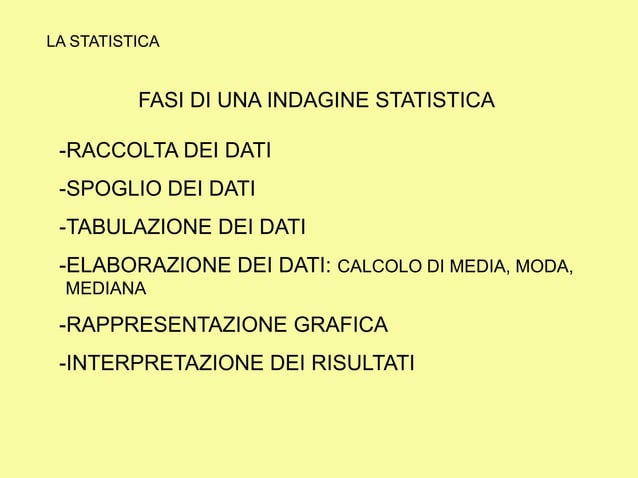 Elementi di statistica (classe prima media) | PPT