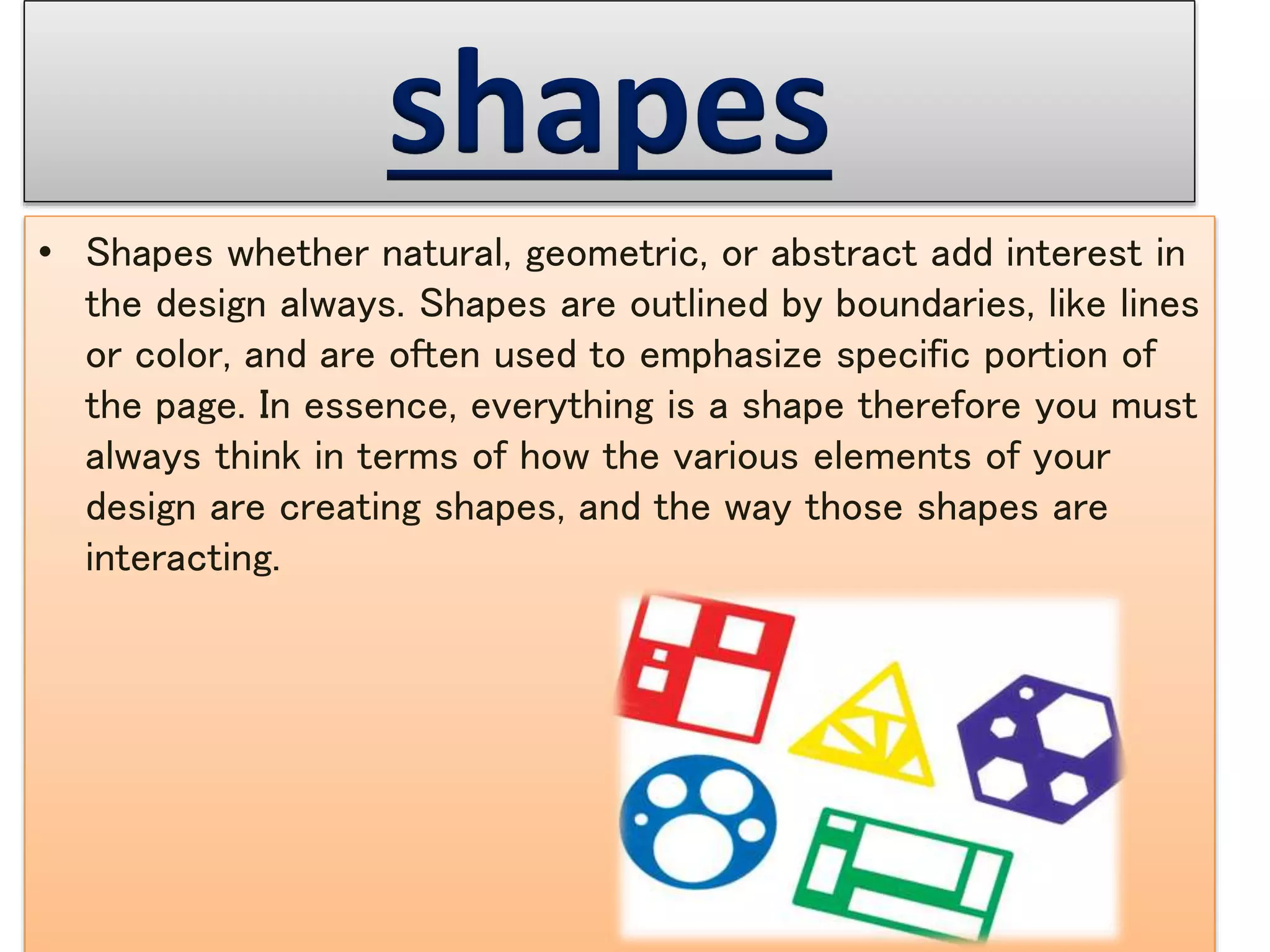 Element of design | PPTX | Desktop Publishing | Computer Software and ...
