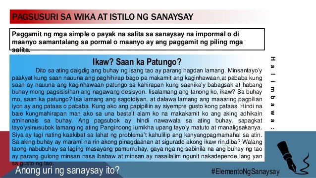 Ano Ang Mga Elemento Ng Sanaysay At Kahulugan Nito - ang banggitin