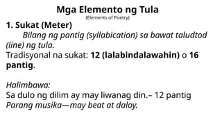 Tula Topics Elemento ng Tula for Grade 7 Lesson And Topics | PPTX