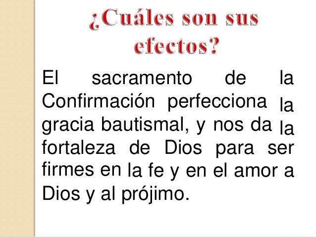 elementos de la confirmacion elementos de la confirmacion