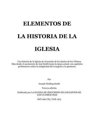 Elementos De La Historia De La Iglesia