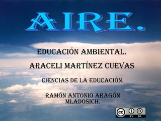 EDUCACIÓN AMBIENTAL. ARACELI MARTÍNEZ CUEVAS CIENCIAS DE LA EDUCACIÓN. RAMÓN ANTONIO ARAGÓN MLADOSICH. AIRE. 