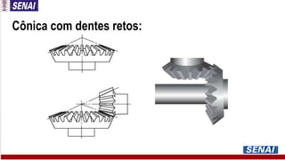 Cônica com dentes retos:
 