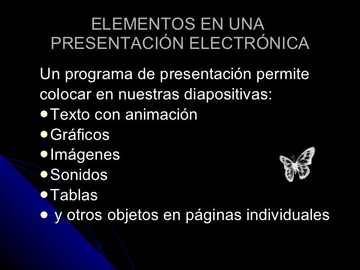 Elementos básicos de las presentaciones