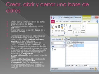 Elementos básicos de access 2010 | PPTX