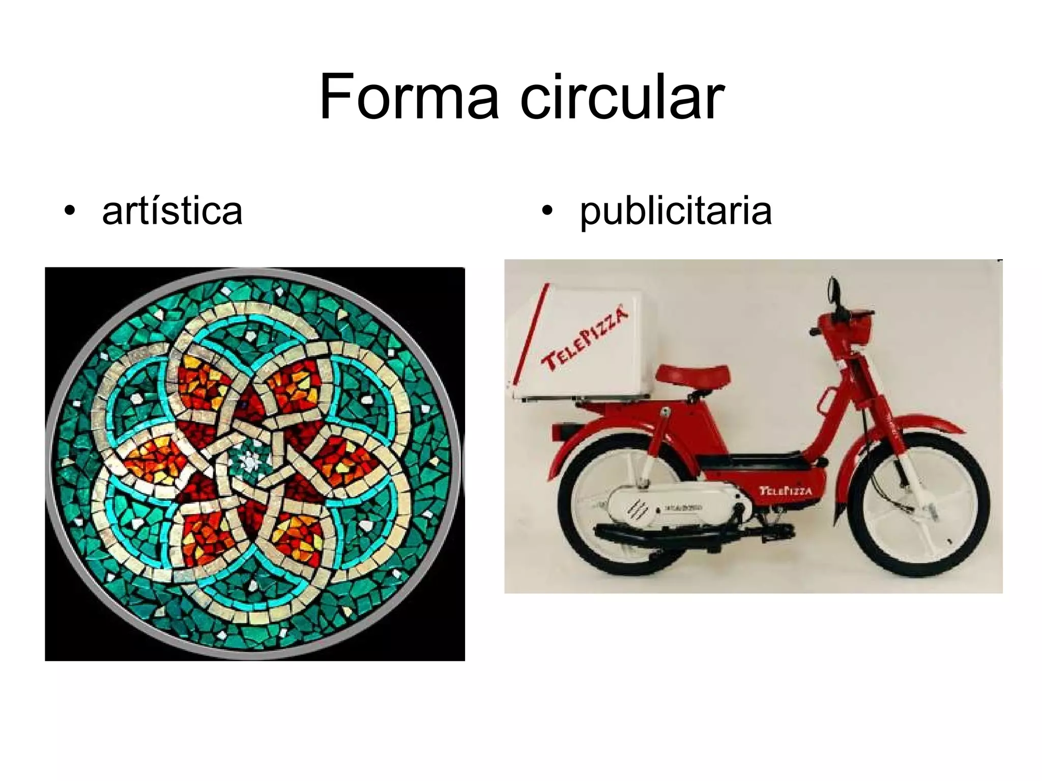 Forma circular artística publicitaria 