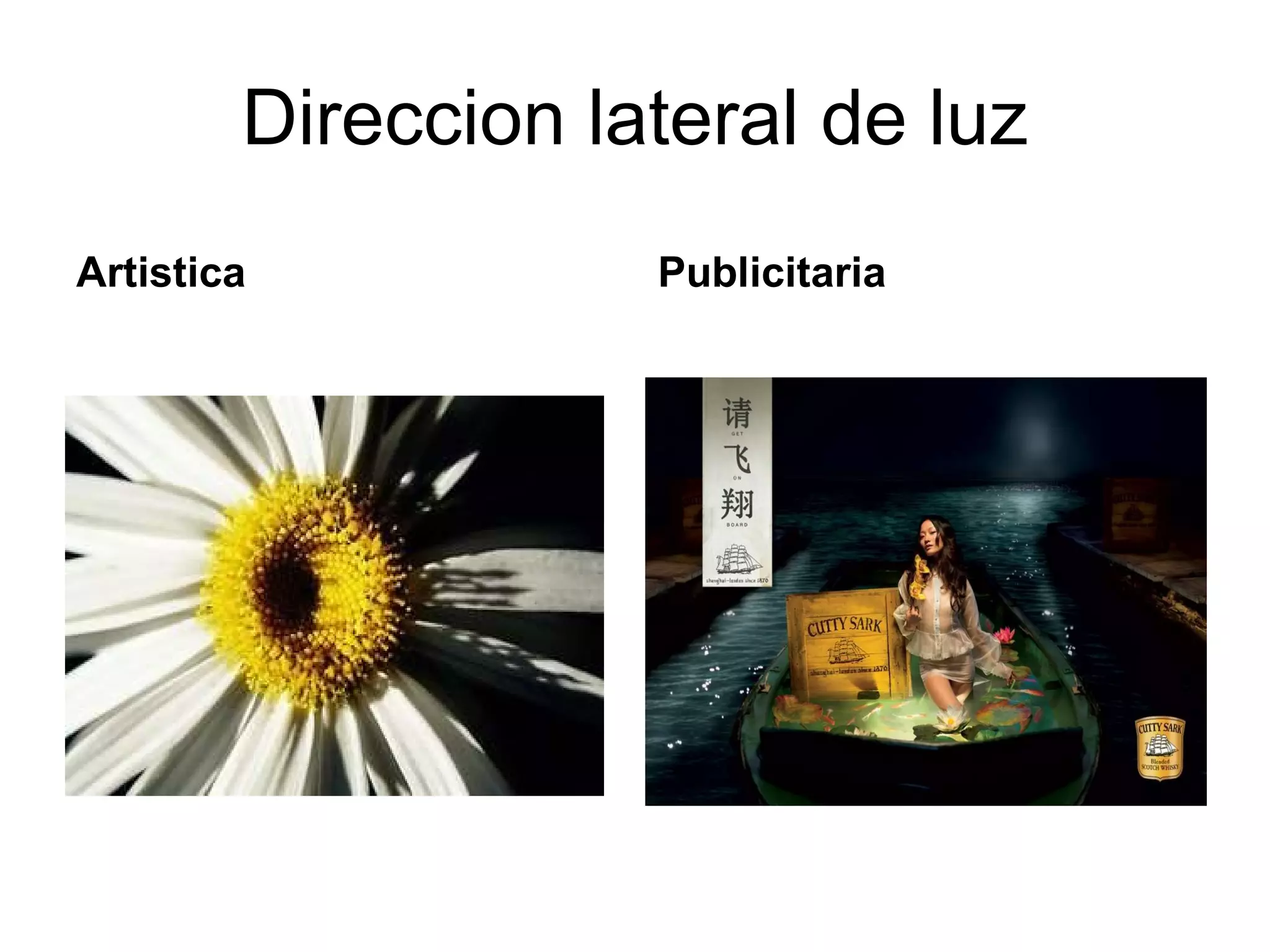 Direccion lateral de luz Artistica Publicitaria 