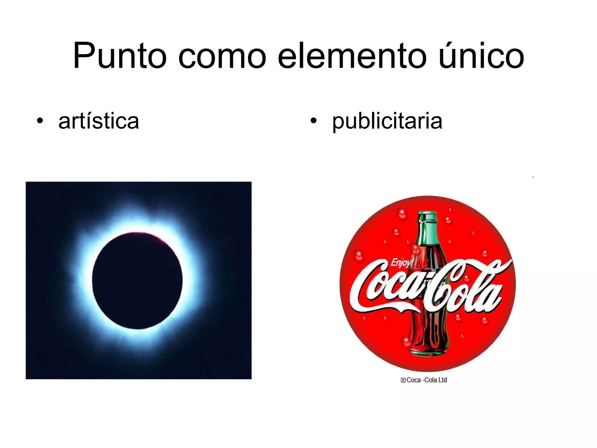 Punto como elemento único artística publicitaria 