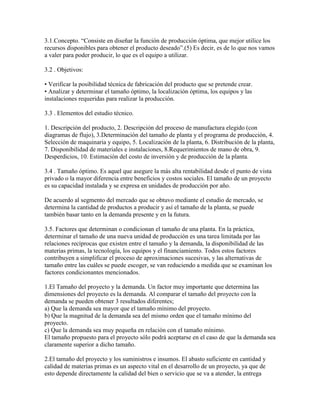 Elementos básicos de un proyecto de inversión