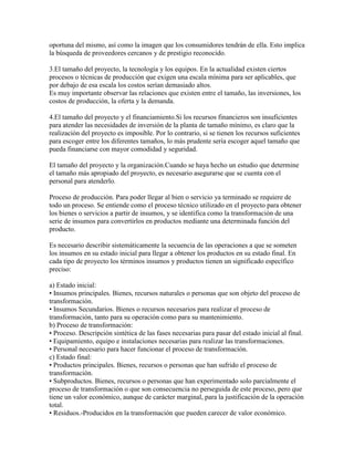 Elementos básicos de un proyecto de inversión