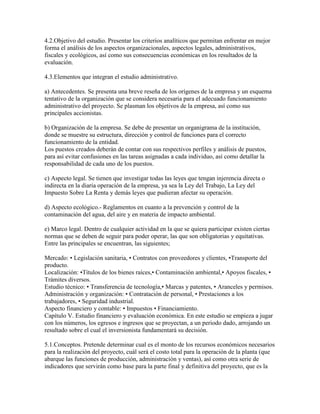 Elementos básicos de un proyecto de inversión