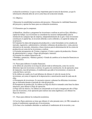 Elementos básicos de un proyecto de inversión