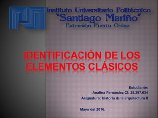 Estudiante:
Analina Fernández CI: 25.397.034
Asignatura: historia de la arquitectura II
Mayo del 2016.
 