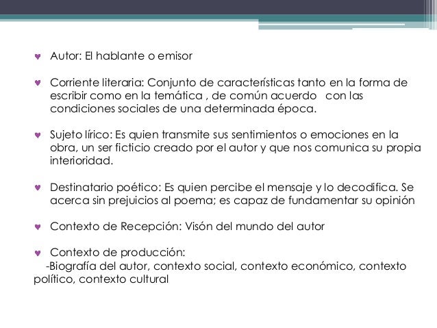 Elementos comunicativos de las obras líricas