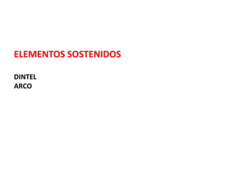 ELEMENTOS SOSTENIDOS
DINTEL
ARCO
 