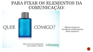 Quem seriam os
receptores preferenciais
deste anúncio?
 